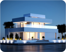 night view of a commercial building image